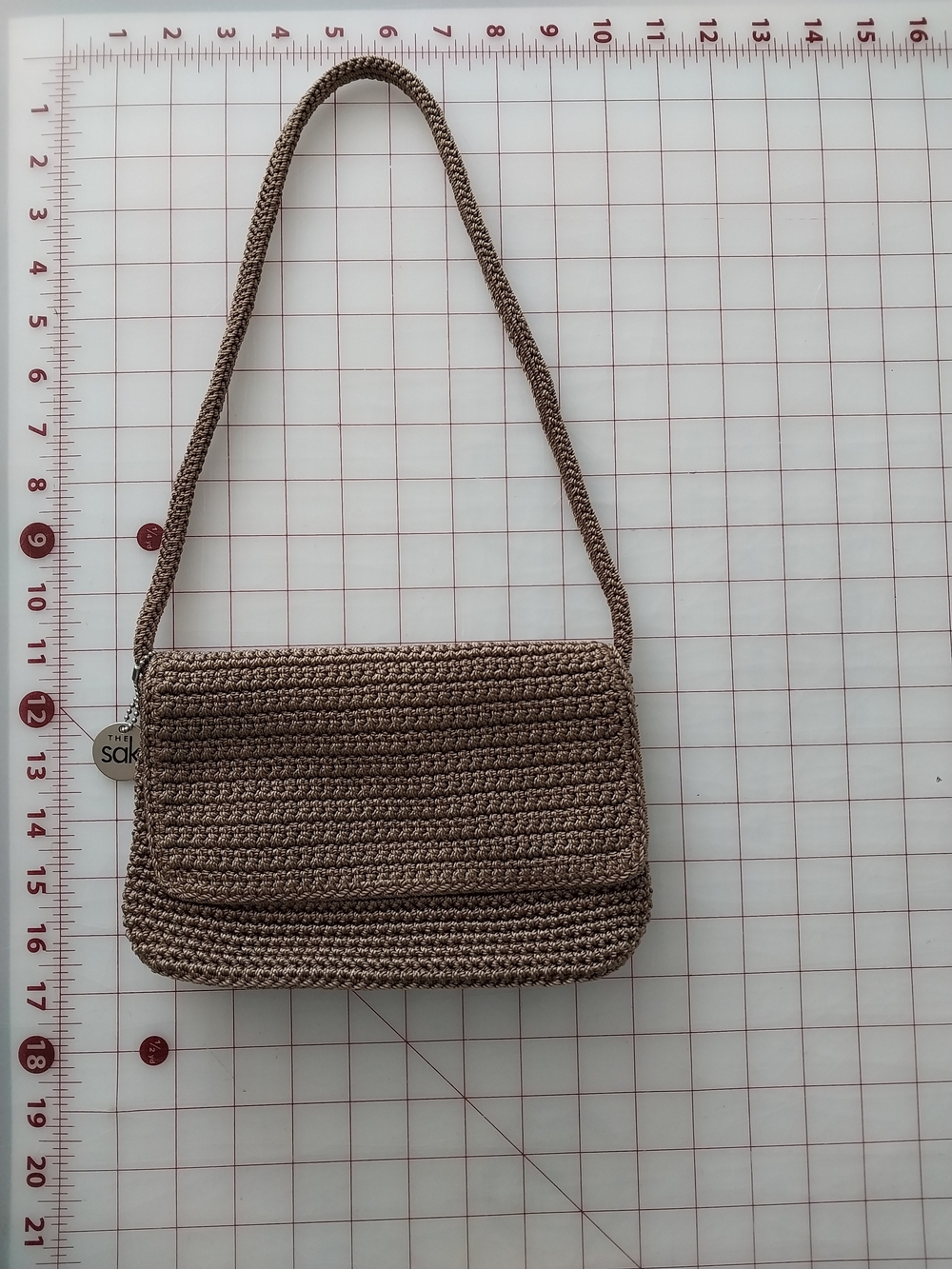 The Sak Women's Crochet Shoulder Bag in Taupe